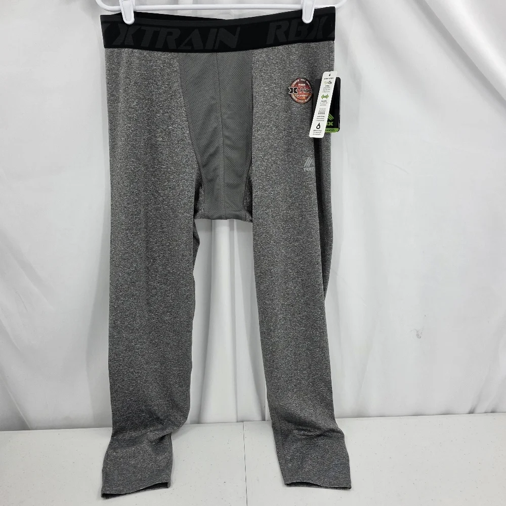 Nwt RBX Pro X-Dri X-Heat‎ Compression Leggings Mens Size L CRM735 Heather Grey.